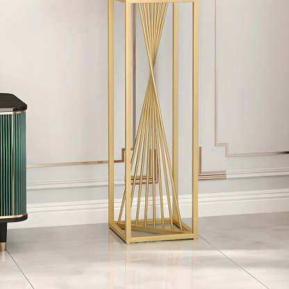 Black Square Gold Metal Display Plant Stand