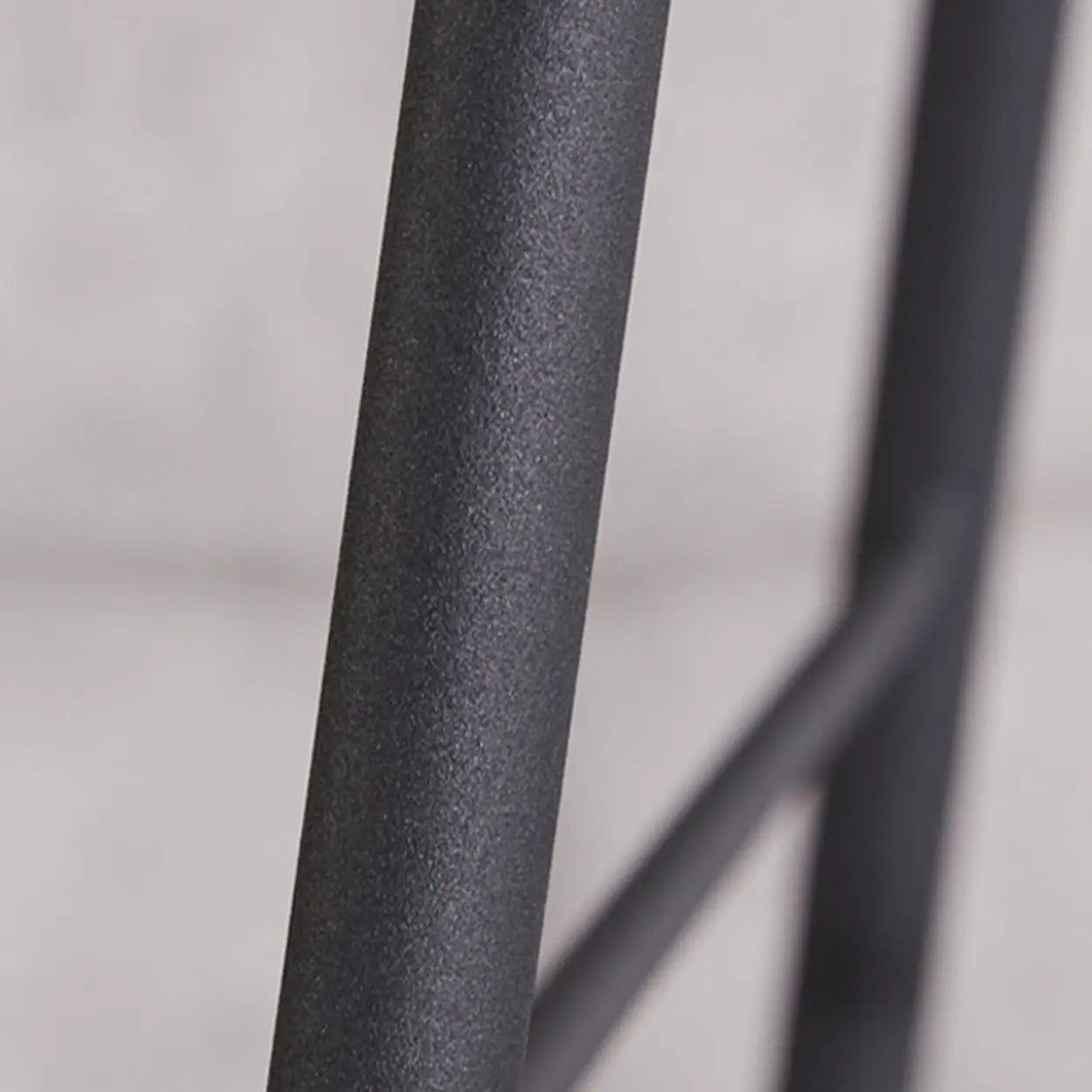 Square Leather Low-Back Bar Stool with Metal Legs