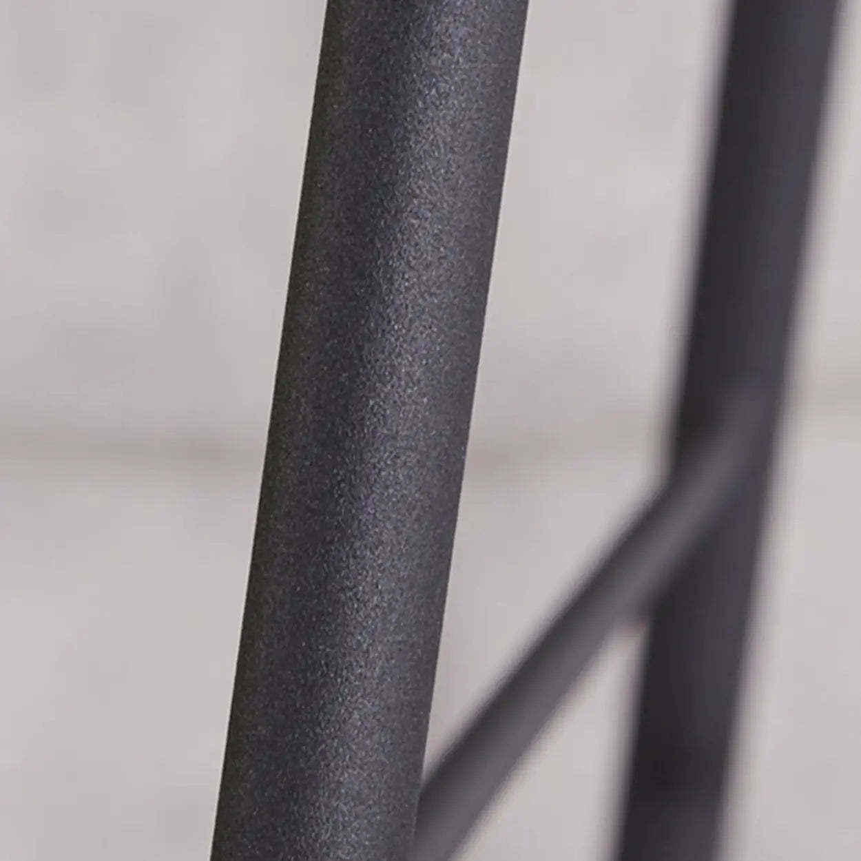Square Leather Low-Back Bar Stool with Metal Legs