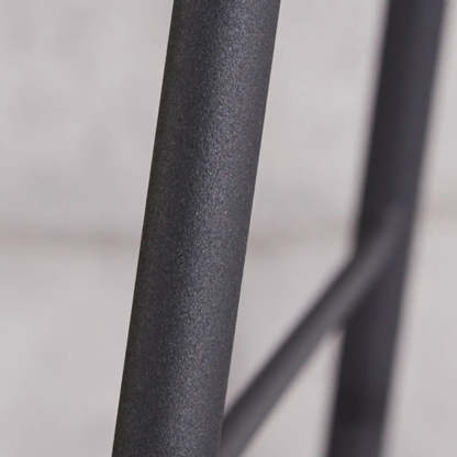 Square Leather Low-Back Bar Stool with Metal Legs