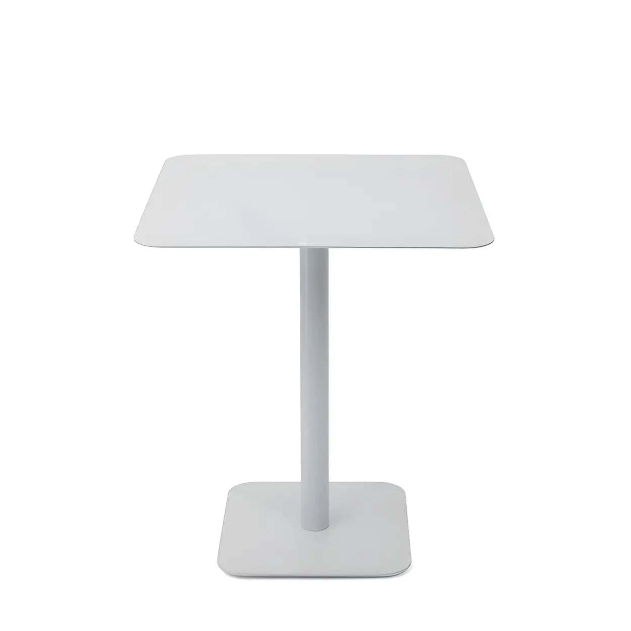 Square White Metal Pedestal Outdoor End Table — Black / 1