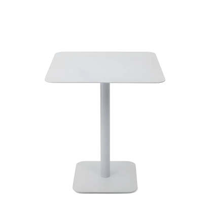 Square White Metal Pedestal Outdoor End Table — Black / 1