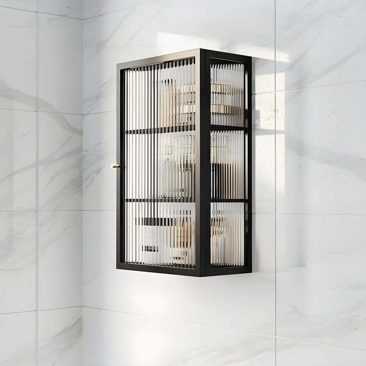 Lighom modern square storage black wine cabinets — Left