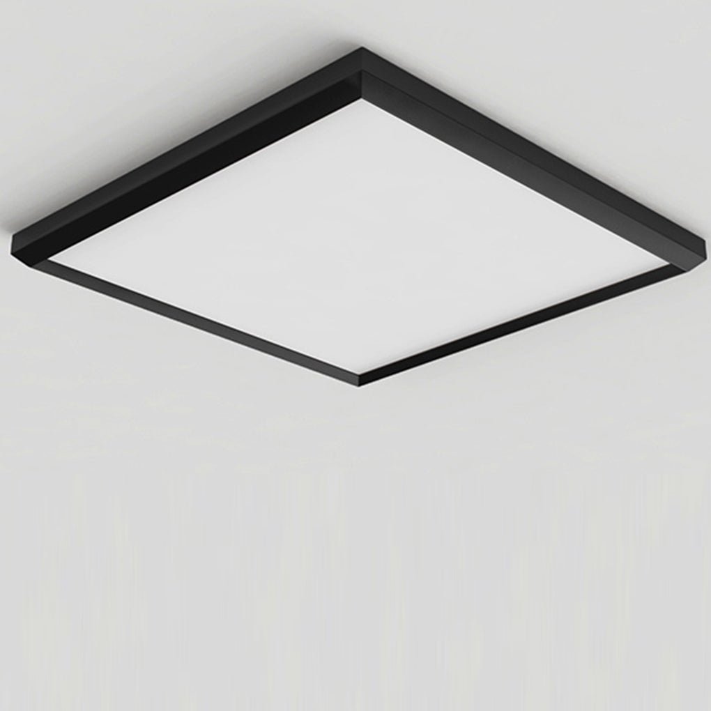 Square Modern Brown Frame Dimmable Flush Mount