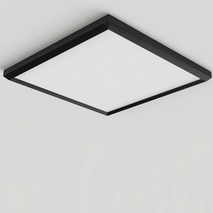 Square Modern Brown Frame Dimmable Flush Mount