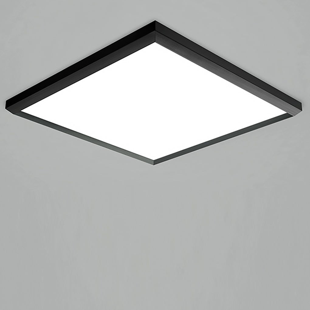 Square Modern Brown Frame Dimmable Flush Mount