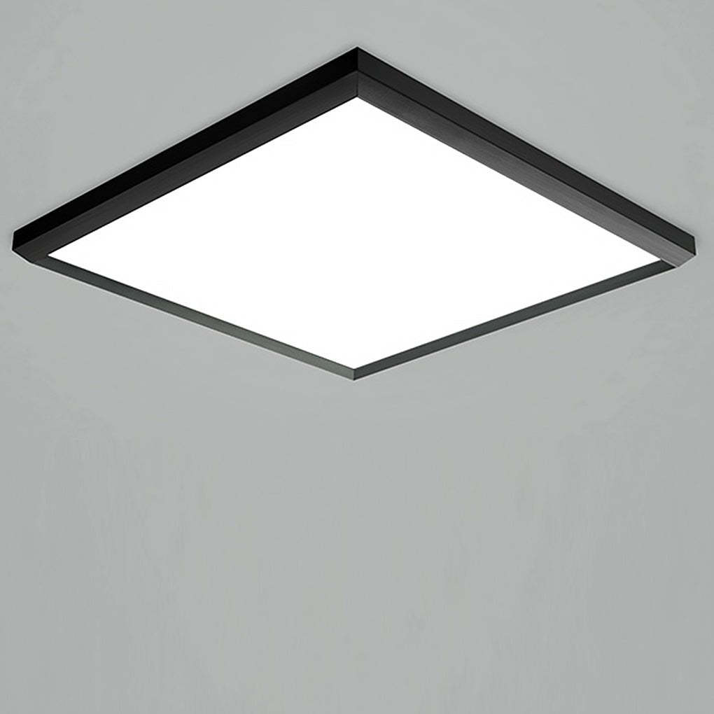 Square Modern Brown Frame Dimmable Flush Mount