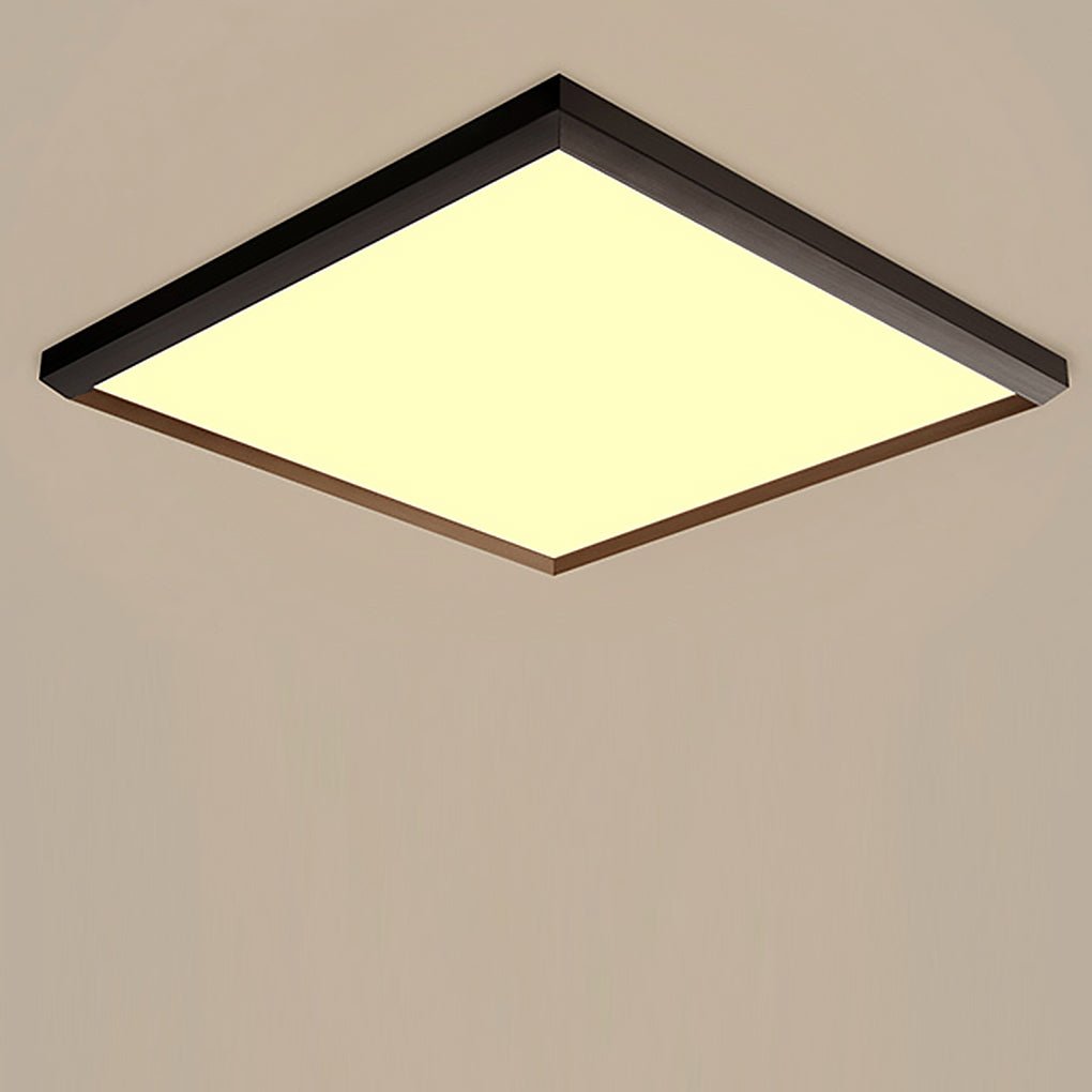 Square Modern Brown Frame Dimmable Flush Mount