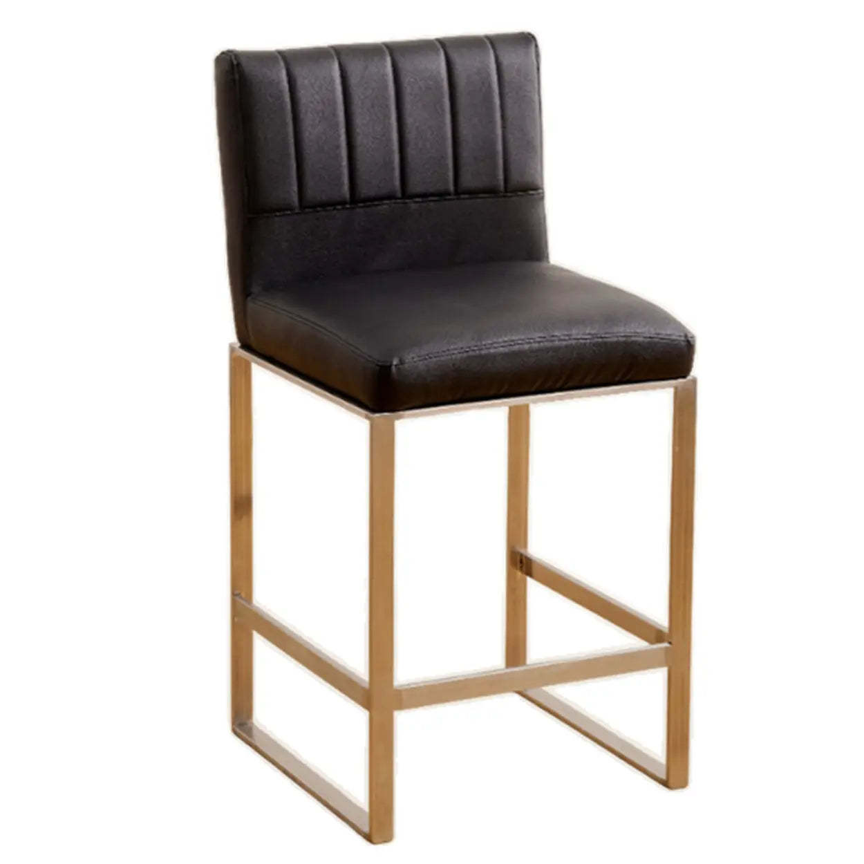 Lighom luxury base faux leather bar & counter stools — Black