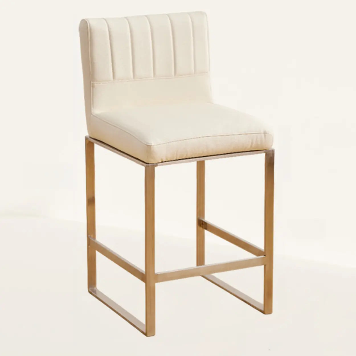 Square Sled Base Faux Leather Armless Bar Stool