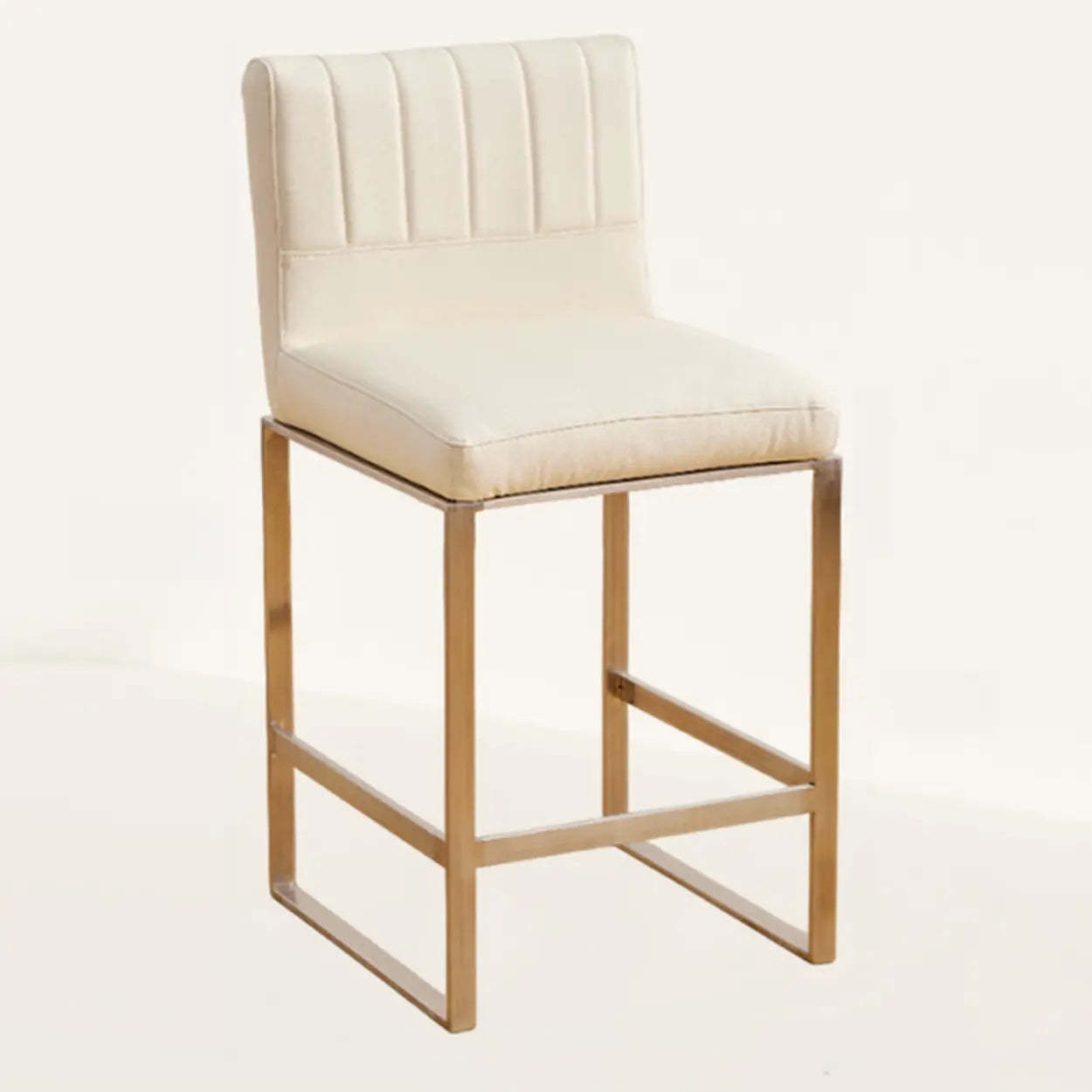 Square Sled Base Faux Leather Armless Bar Stool