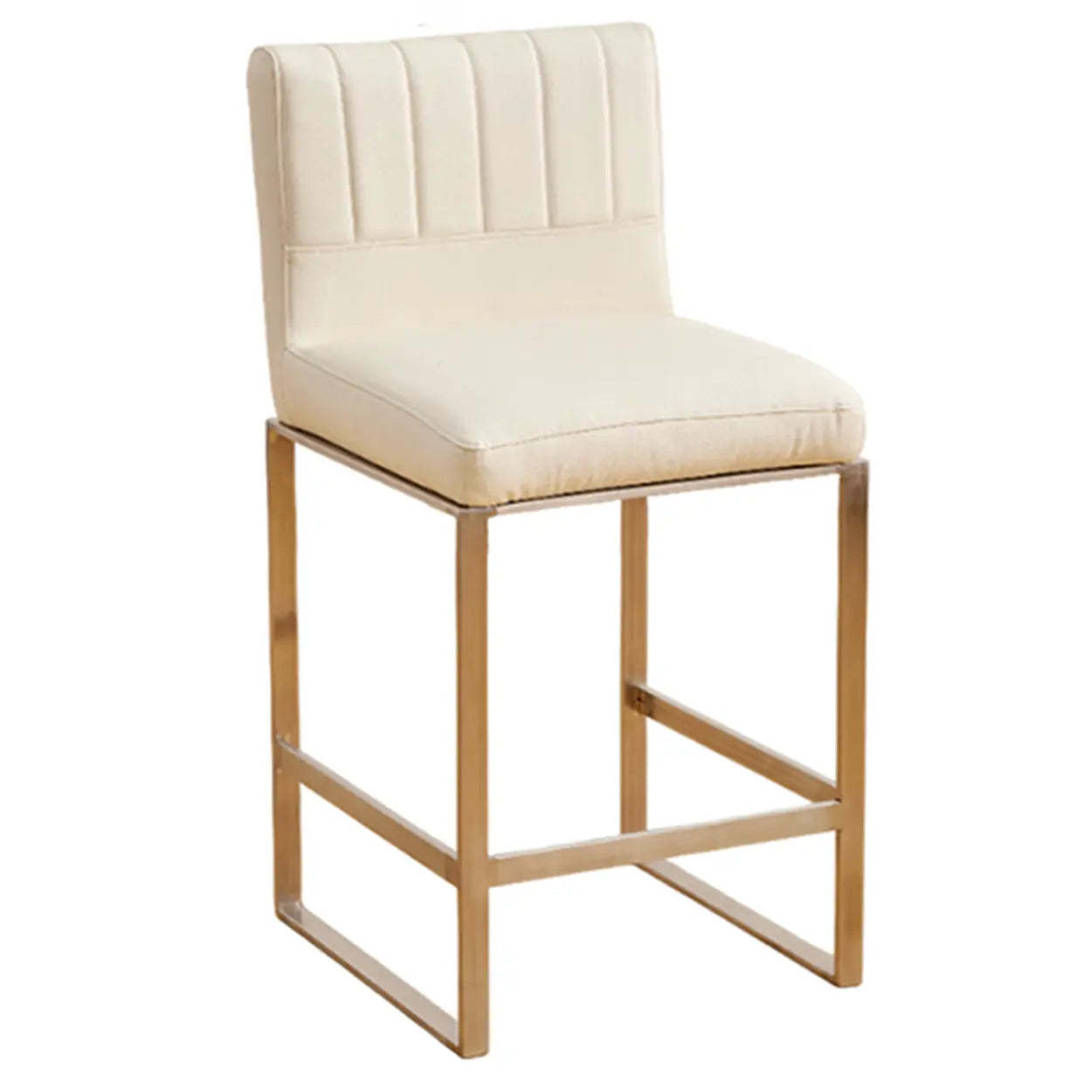 Square Sled Base Faux Leather Armless Bar Stool