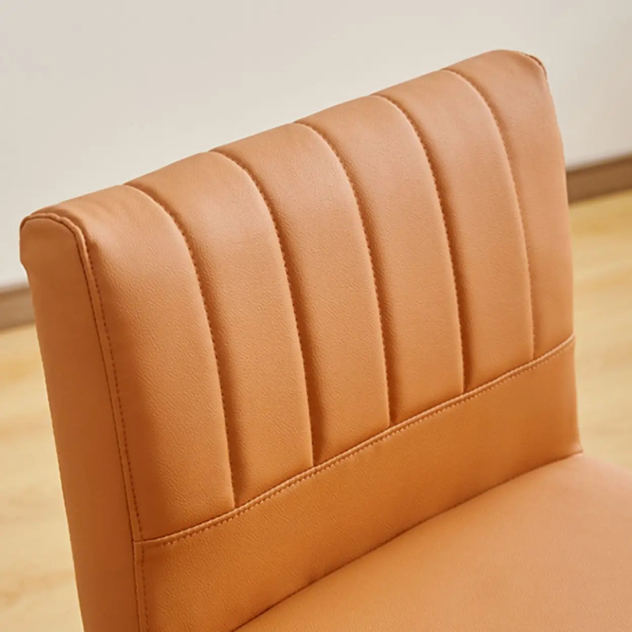 Square Sled Base Faux Leather Armless Bar Stool