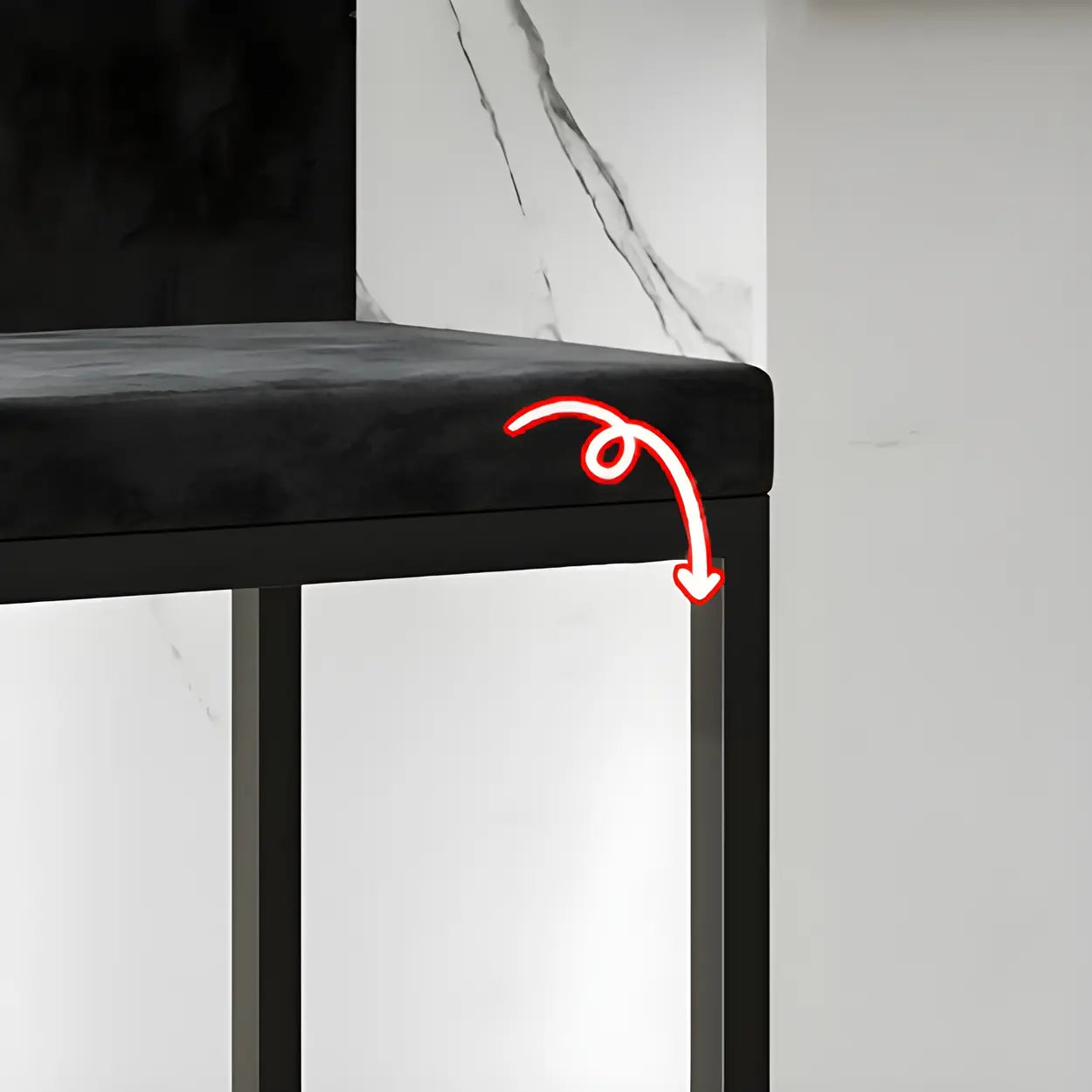 Square Upholstered Metal-Sled Bar Stool with Footrest