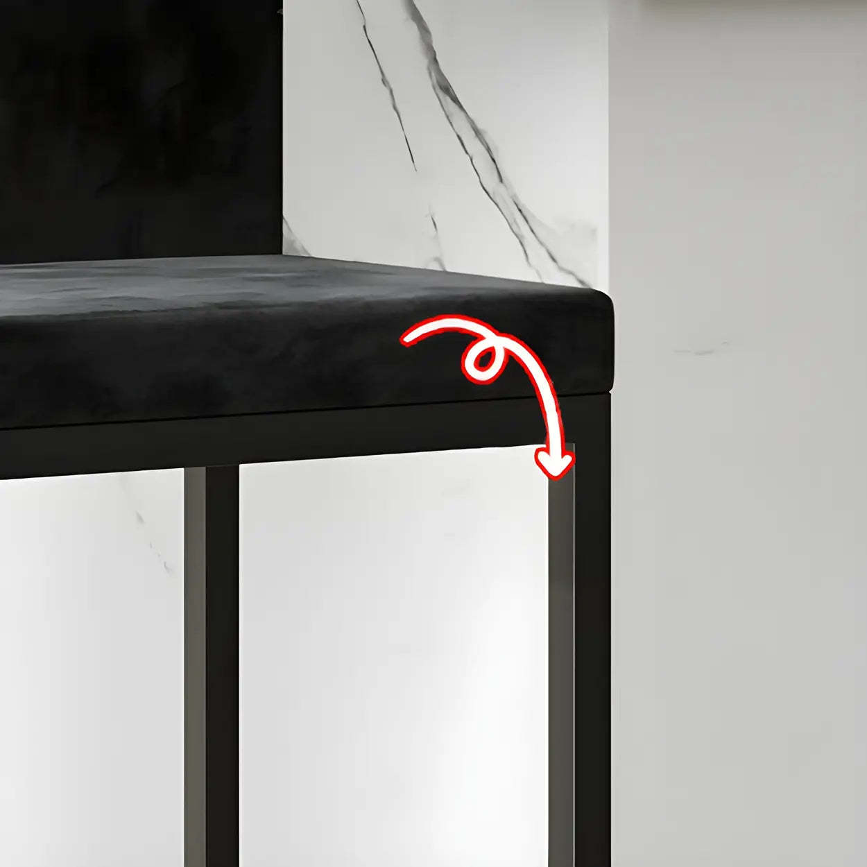 Square Upholstered Metal-Sled Bar Stool with Footrest