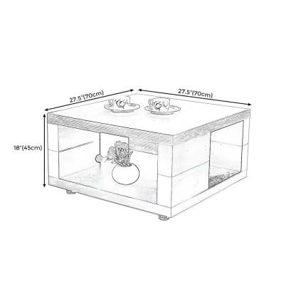Square Walnut Wood Double-Tier Side Table — Walnut