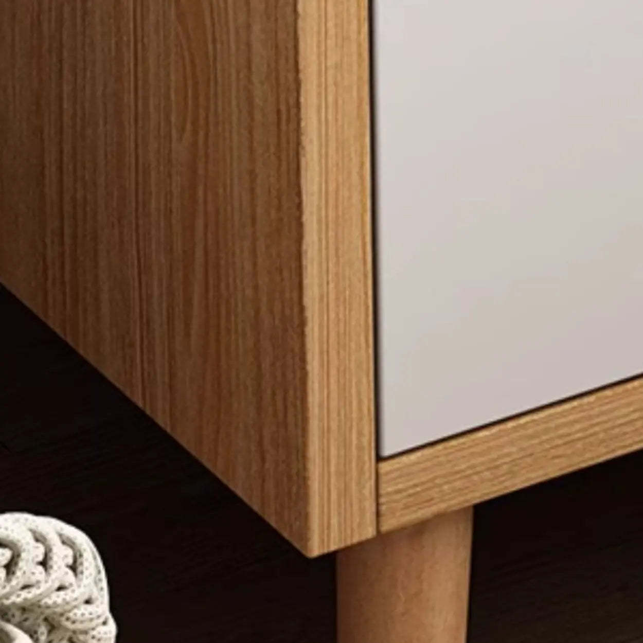 Wood 2-Drawer Nightstand with Open Shelves