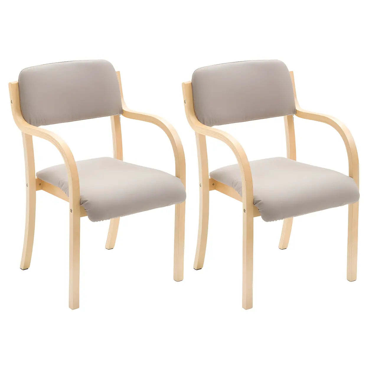 Stackable Upholstered Birch Dining Arm Chair