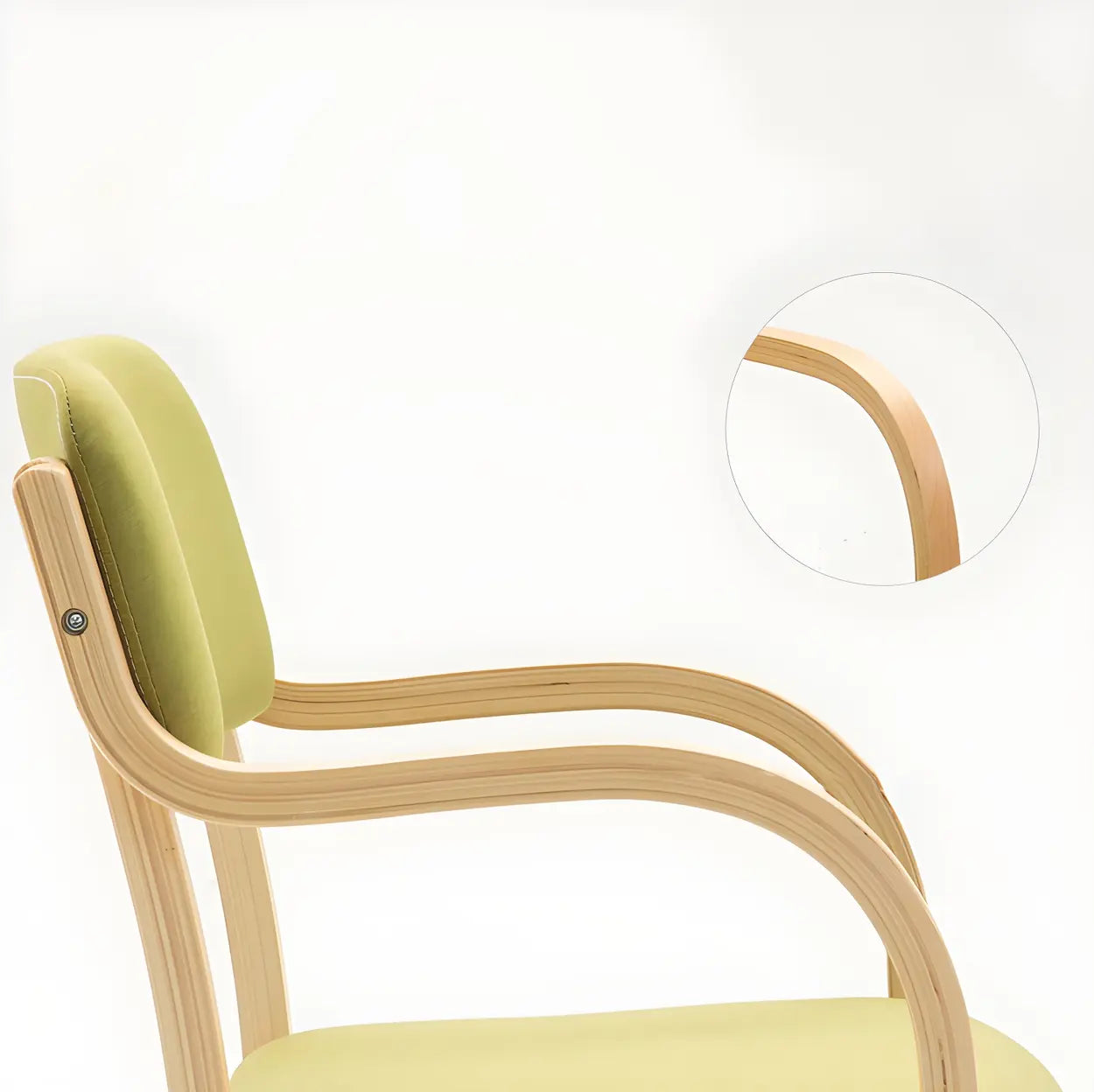 Stackable Upholstered Birch Dining Arm Chair