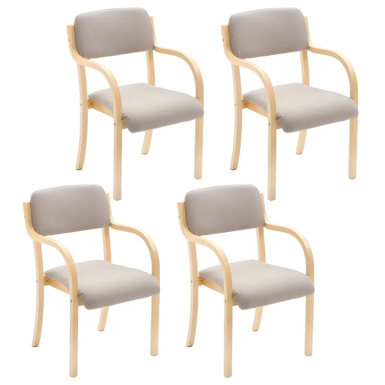 Stackable Upholstered Birch Dining Arm Chair