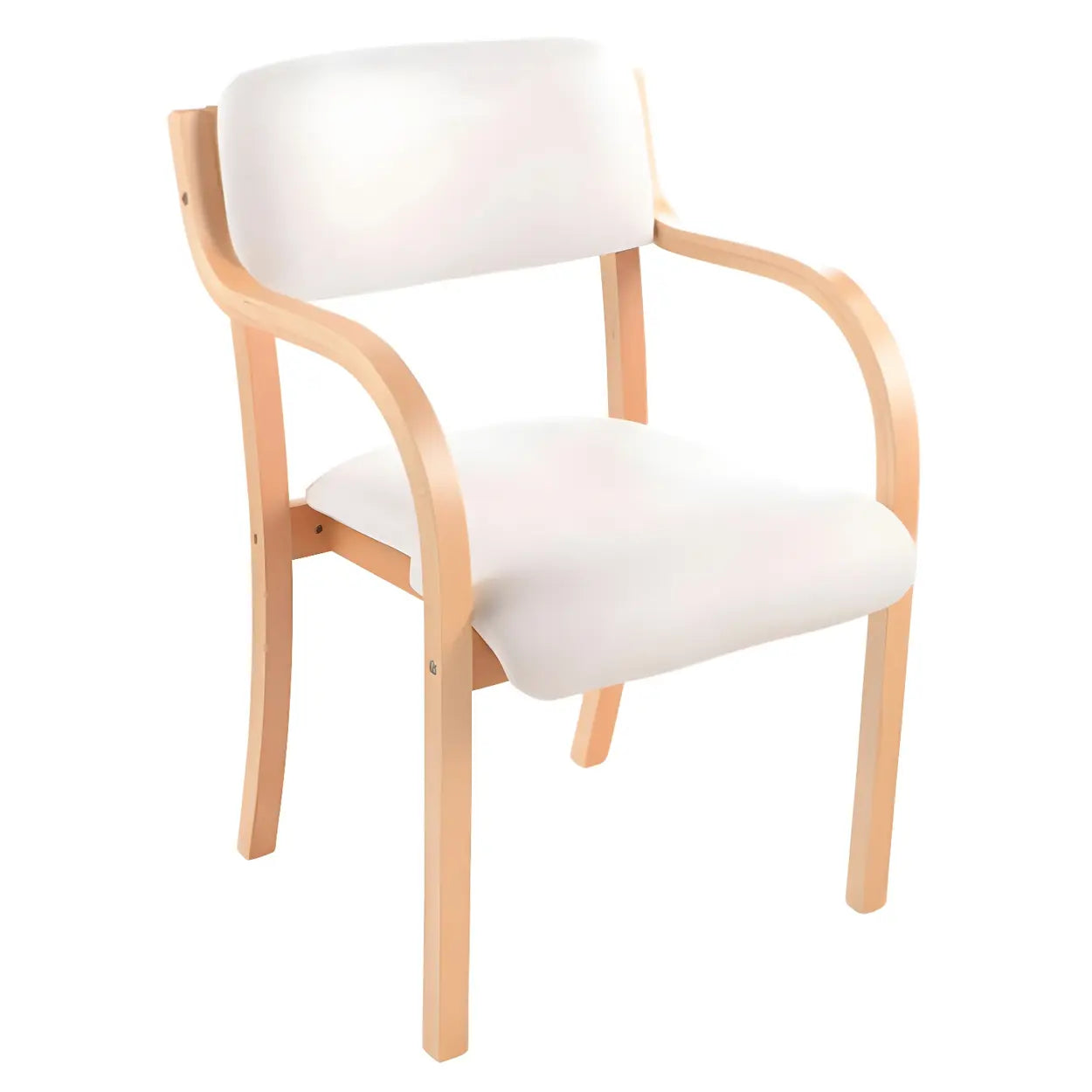 Stackable Upholstered Birch Dining Arm Chair