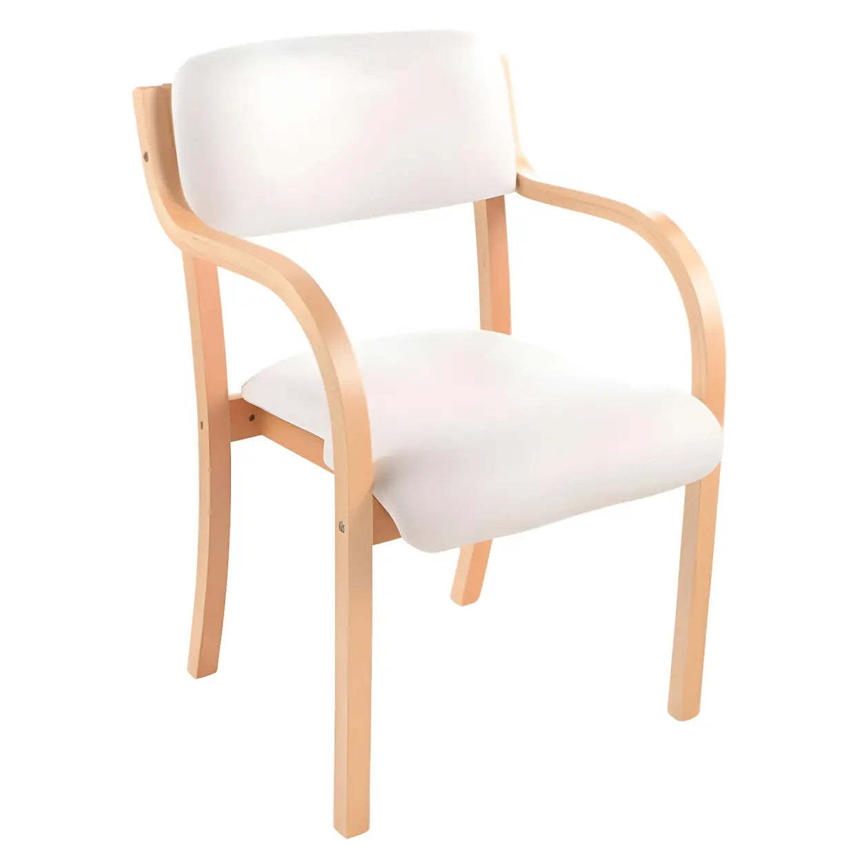 Stackable Upholstered Birch Dining Arm Chair