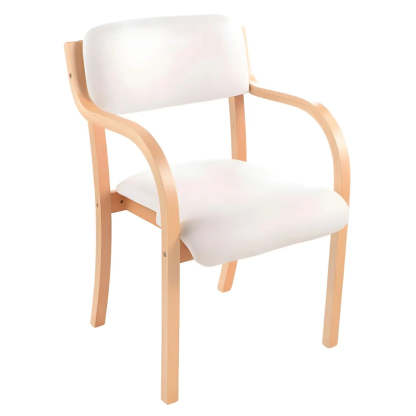 Stackable Upholstered Birch Dining Arm Chair