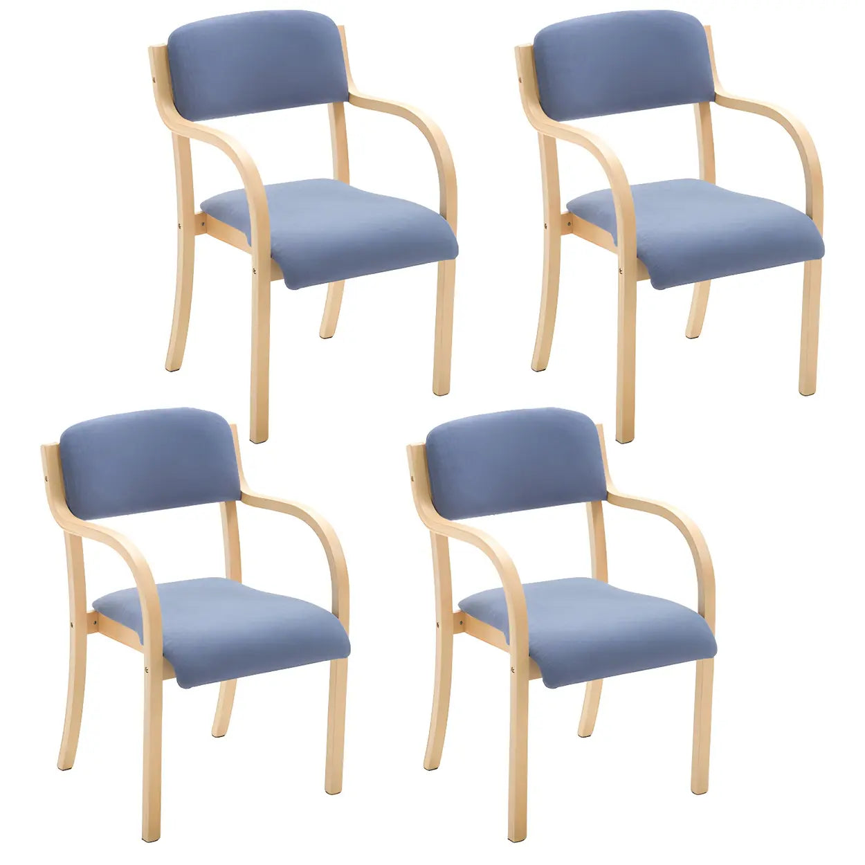 Stackable Upholstered Birch Dining Arm Chair