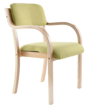Stackable Upholstered Birch Dining Arm Chair
