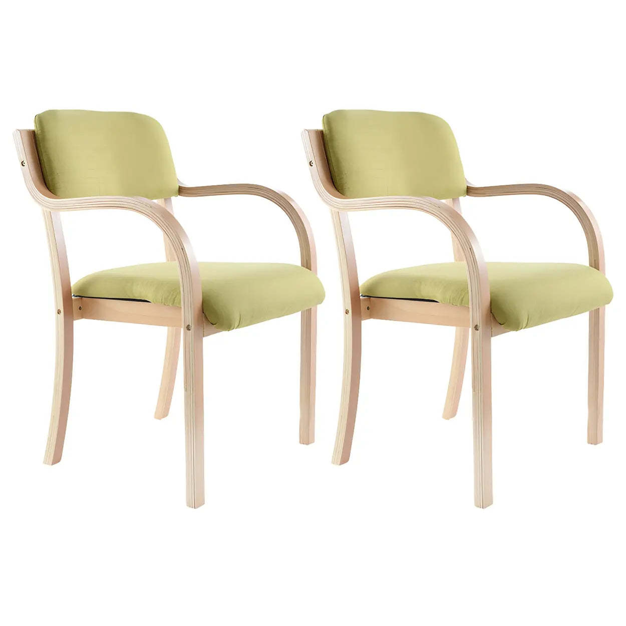 Stackable Upholstered Birch Dining Arm Chair
