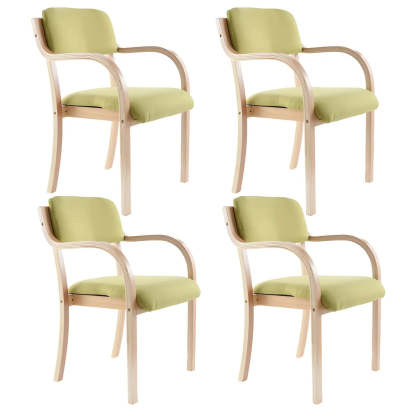 Stackable Upholstered Birch Dining Arm Chair