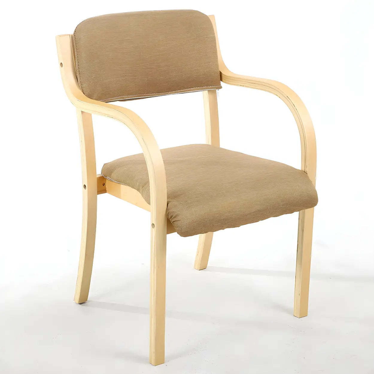 Stackable Upholstered Birch Dining Arm Chair