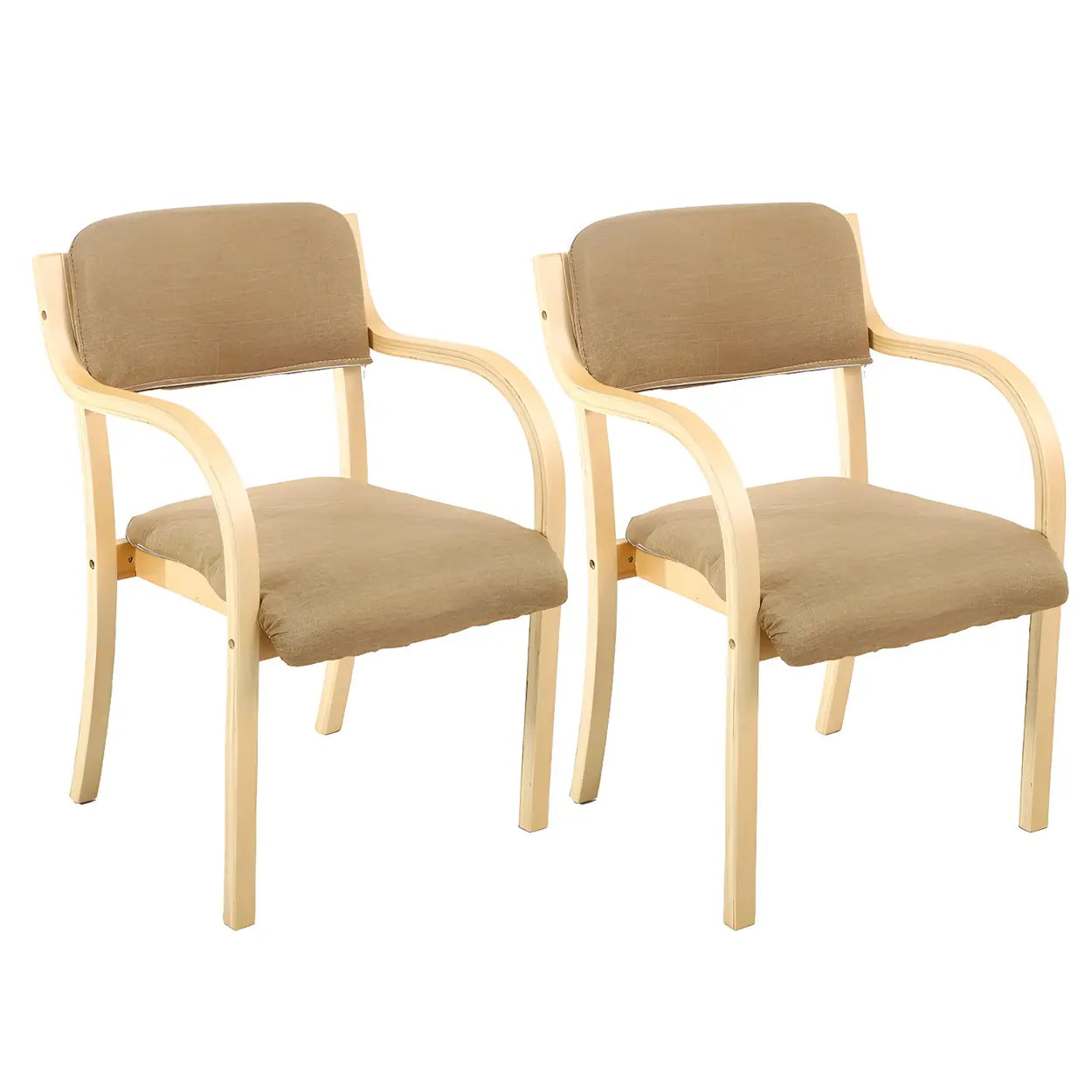 Stackable Upholstered Birch Dining Arm Chair