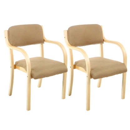 Stackable Upholstered Birch Dining Arm Chair