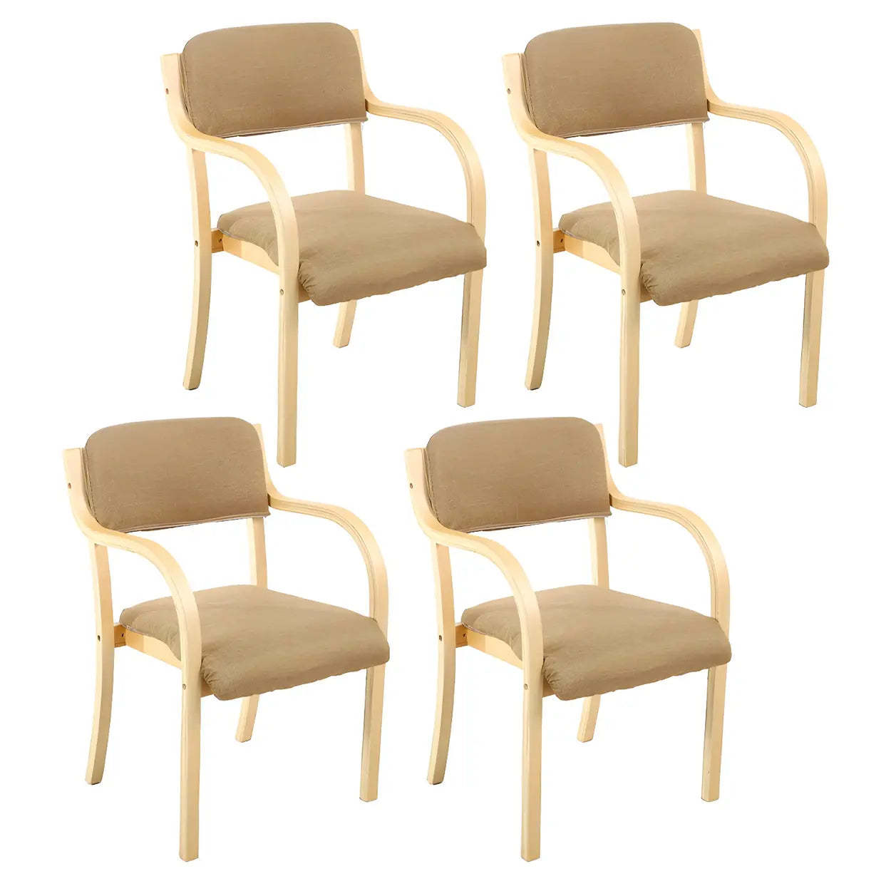 Stackable Upholstered Birch Dining Arm Chair
