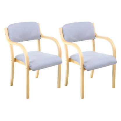 Stackable Upholstered Birch Dining Arm Chair