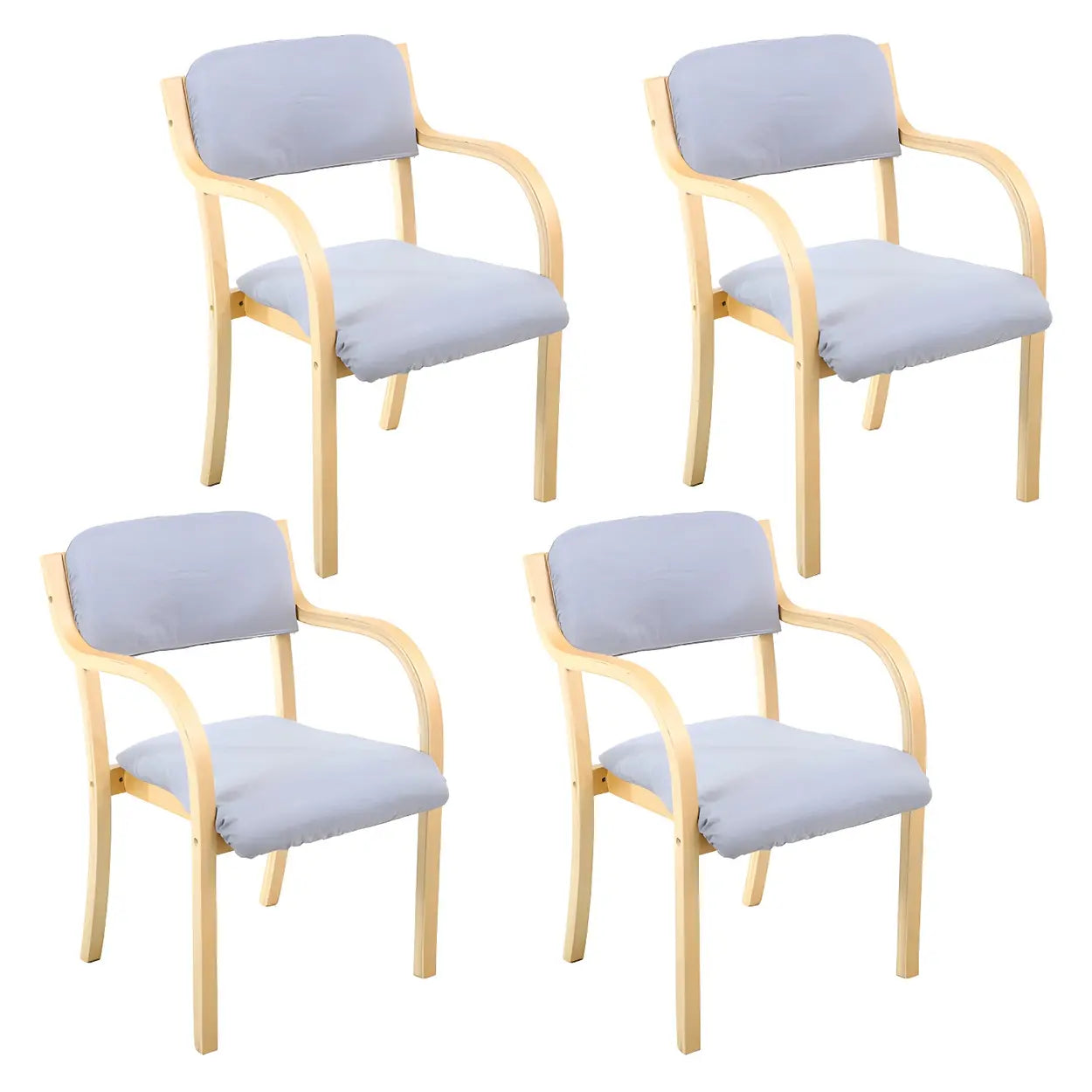 Stackable Upholstered Birch Dining Arm Chair