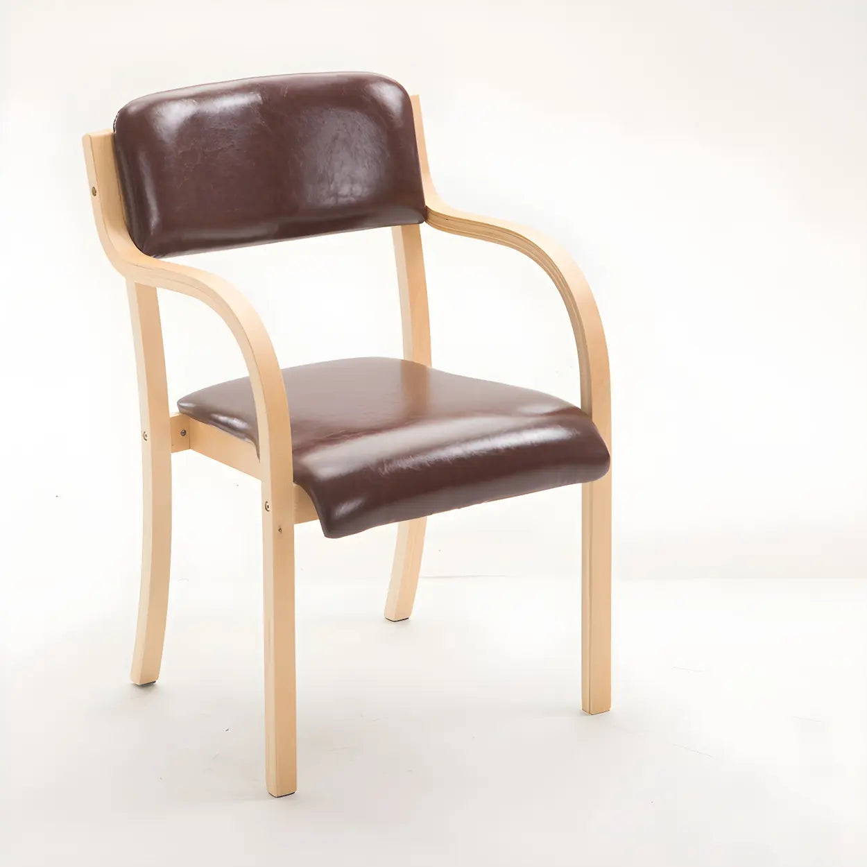 Stackable Upholstered Birch Dining Arm Chair