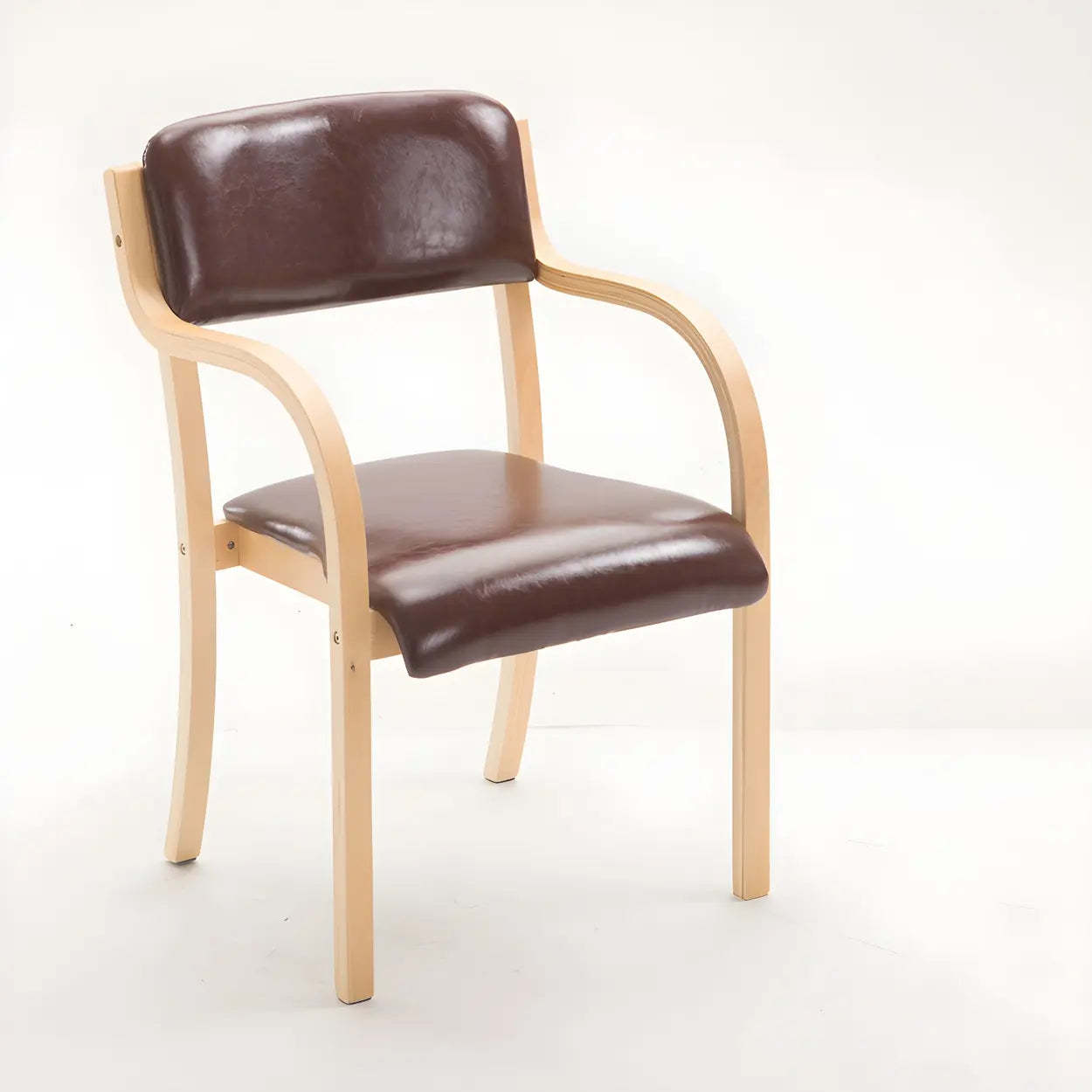 Stackable Upholstered Birch Dining Arm Chair
