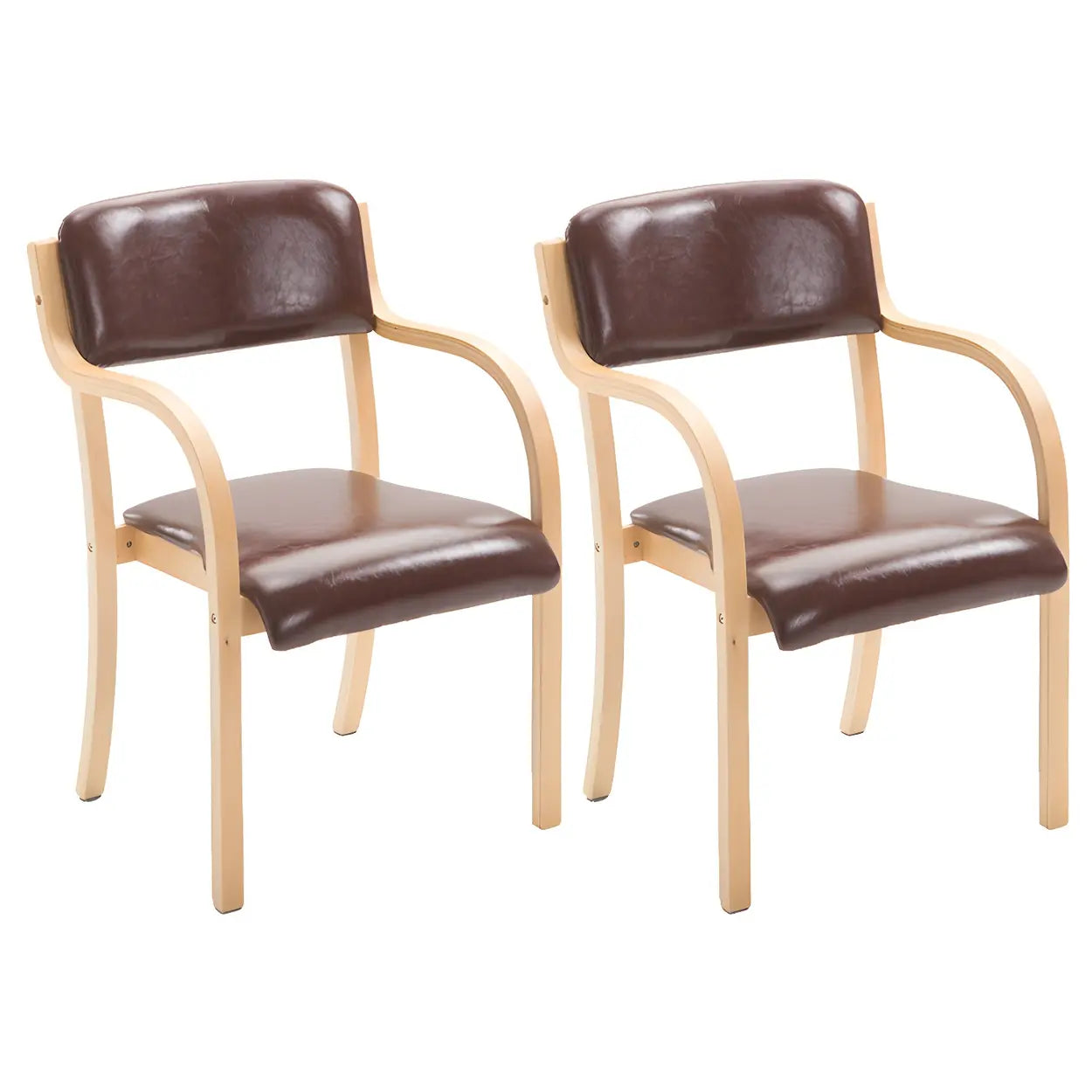 Stackable Upholstered Birch Dining Arm Chair