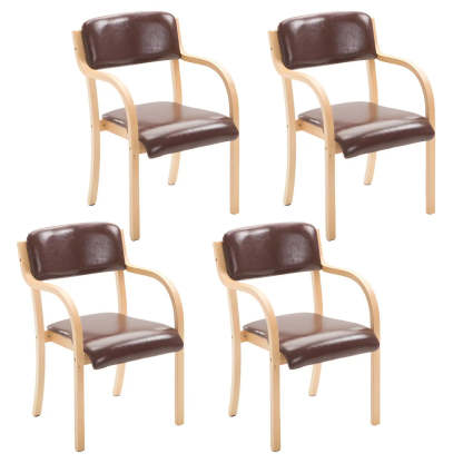 Stackable Upholstered Birch Dining Arm Chair