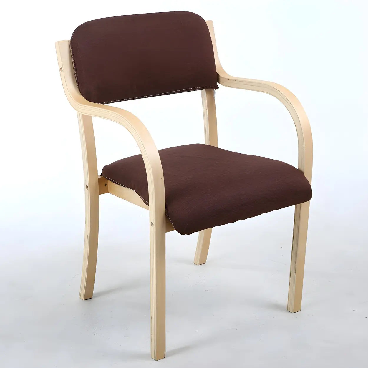 Stackable Upholstered Birch Dining Arm Chair