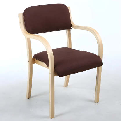 Stackable Upholstered Birch Dining Arm Chair
