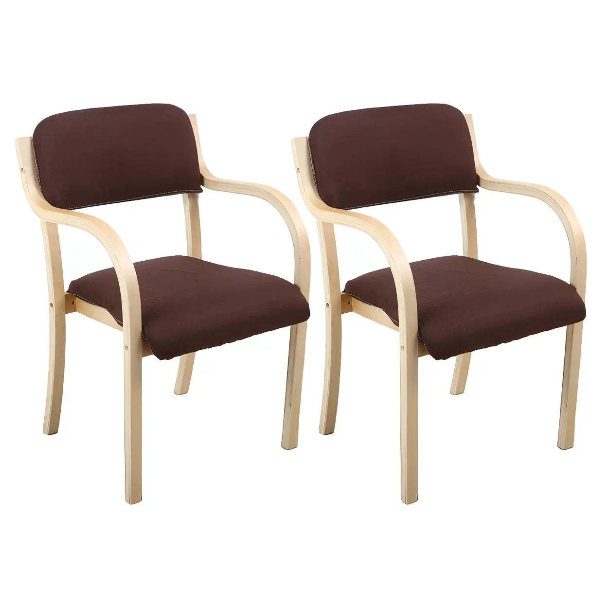 Stackable Upholstered Birch Dining Arm Chair