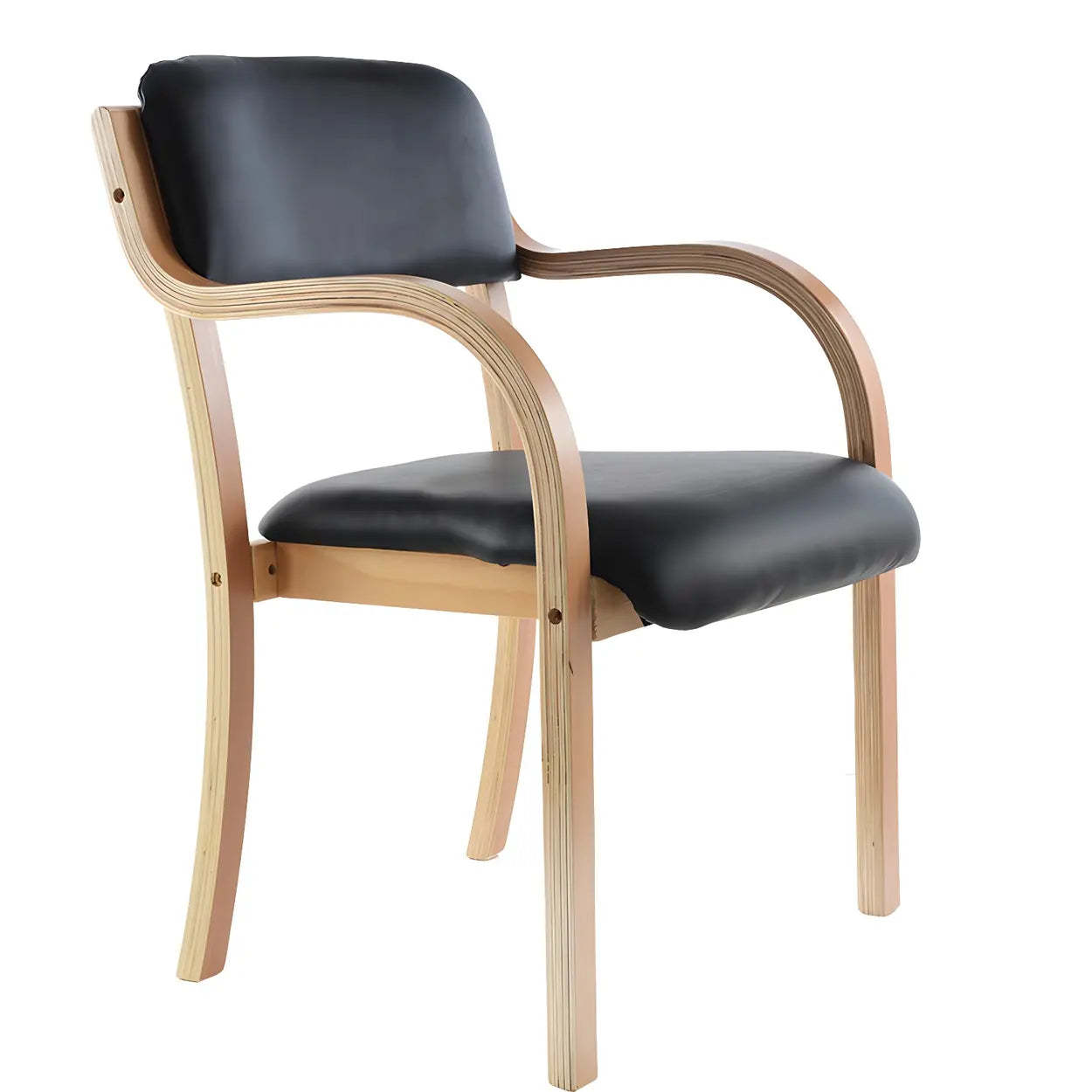 Stackable Upholstered Birch Dining Arm Chair