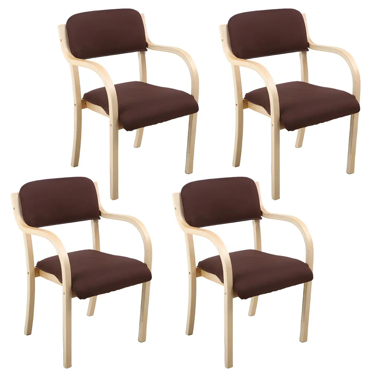 Stackable Upholstered Birch Dining Arm Chair