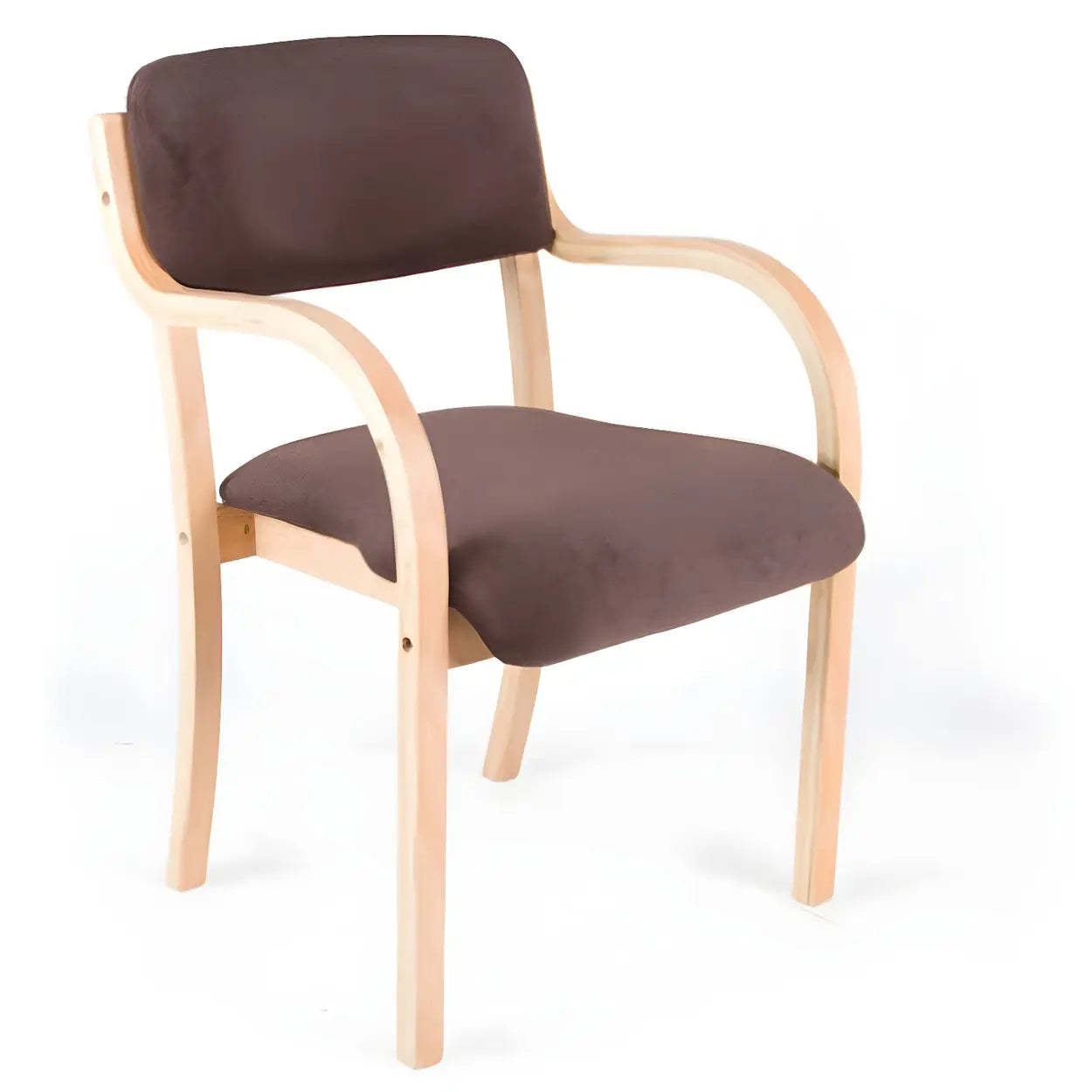 Stackable Upholstered Birch Dining Arm Chair