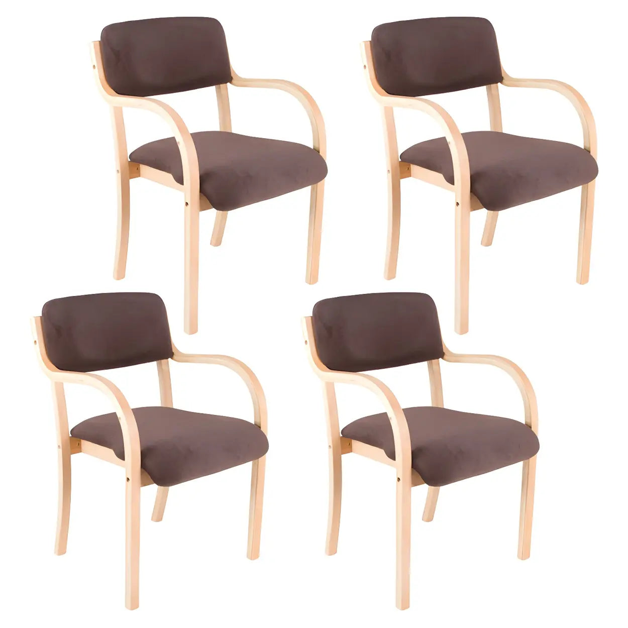 Stackable Upholstered Birch Dining Arm Chair