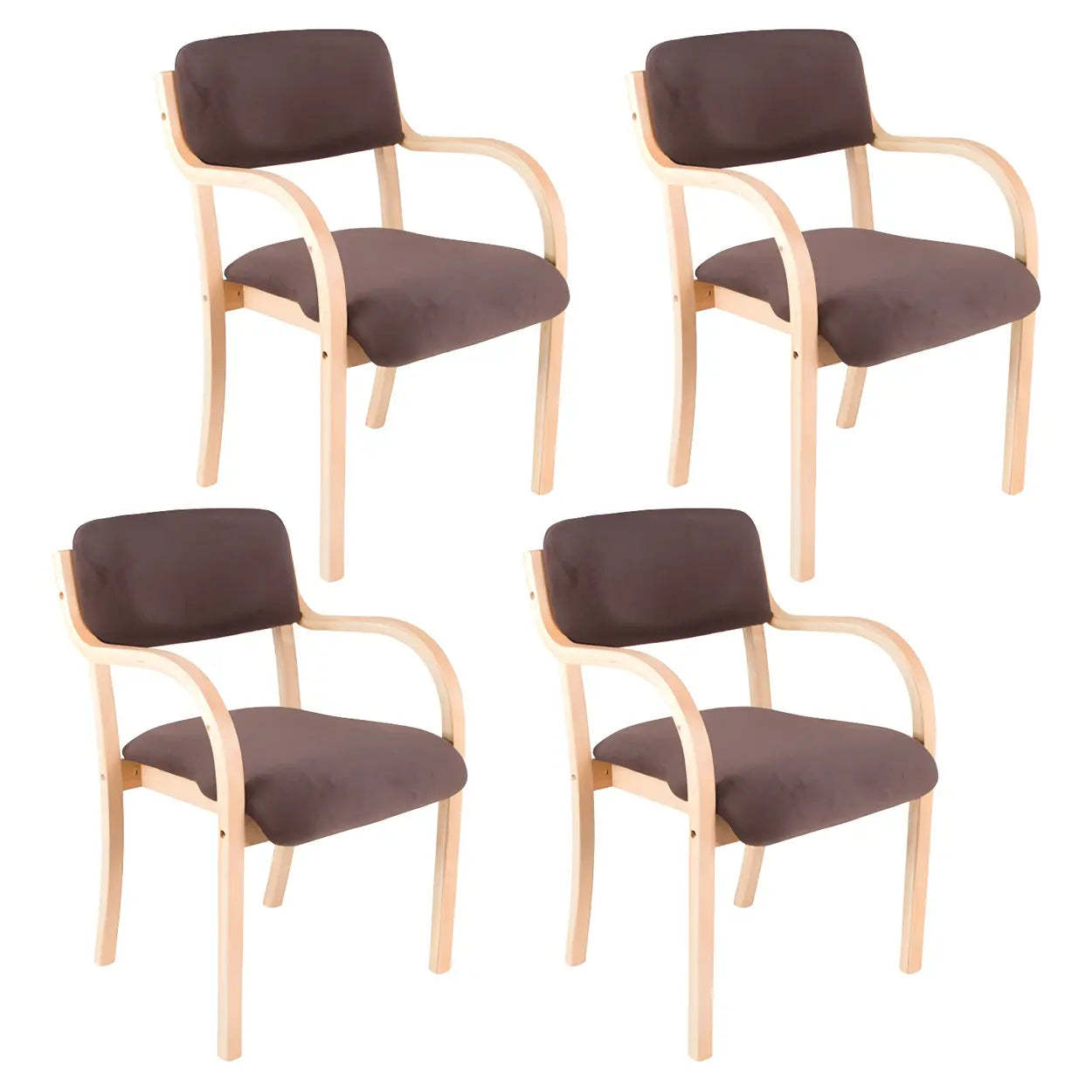 Stackable Upholstered Birch Dining Arm Chair