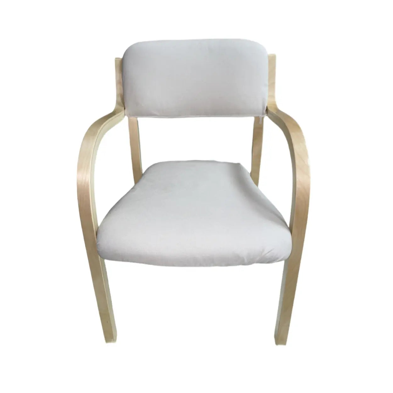 Stackable Upholstered Birch Dining Arm Chair